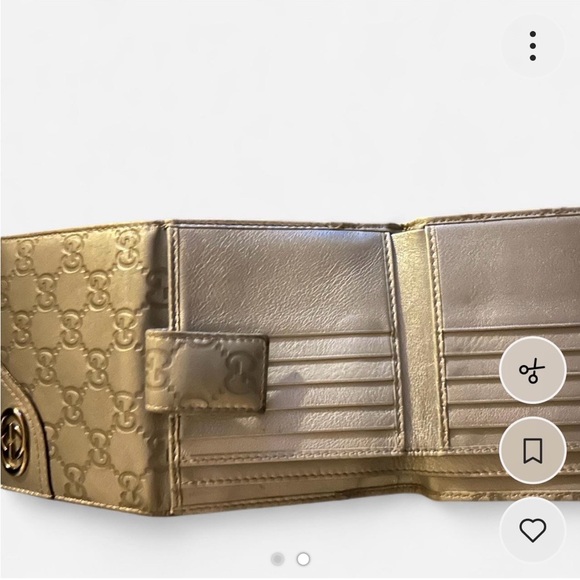 Gucci Gold Embossed Card Holder - Picture 2 of 2